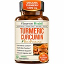 תוסף Turmeric Curcumin - 1200 מ"ג אורגני Turmeric + Tumeric (95% Curcuminoids) עבור תמיכה משותפת ובריאות העיכול - תוסף Turmeric - Pure Curcumin עם Black Pepper - 60 קפסולות