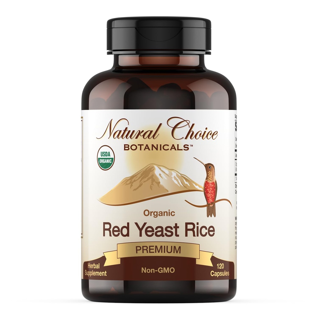 תוספי מזון אורגני Red Yeast Rice - 120 קפסולות, 2 חודשים אספקה