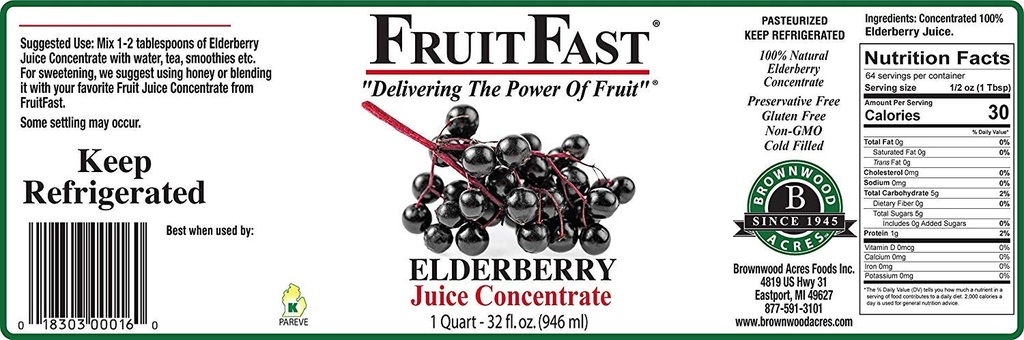 100% Pure Elderberry Juice Concentrate (32 fl. oz