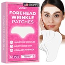 Forehead Wrinkle Patches Smoothing Overnight - Anti Wrinkle Patches for Face and Forehead Fine Lines & Frown Lines - With Aloe, Collagen, ויטמין E, Hyaluronic Acid