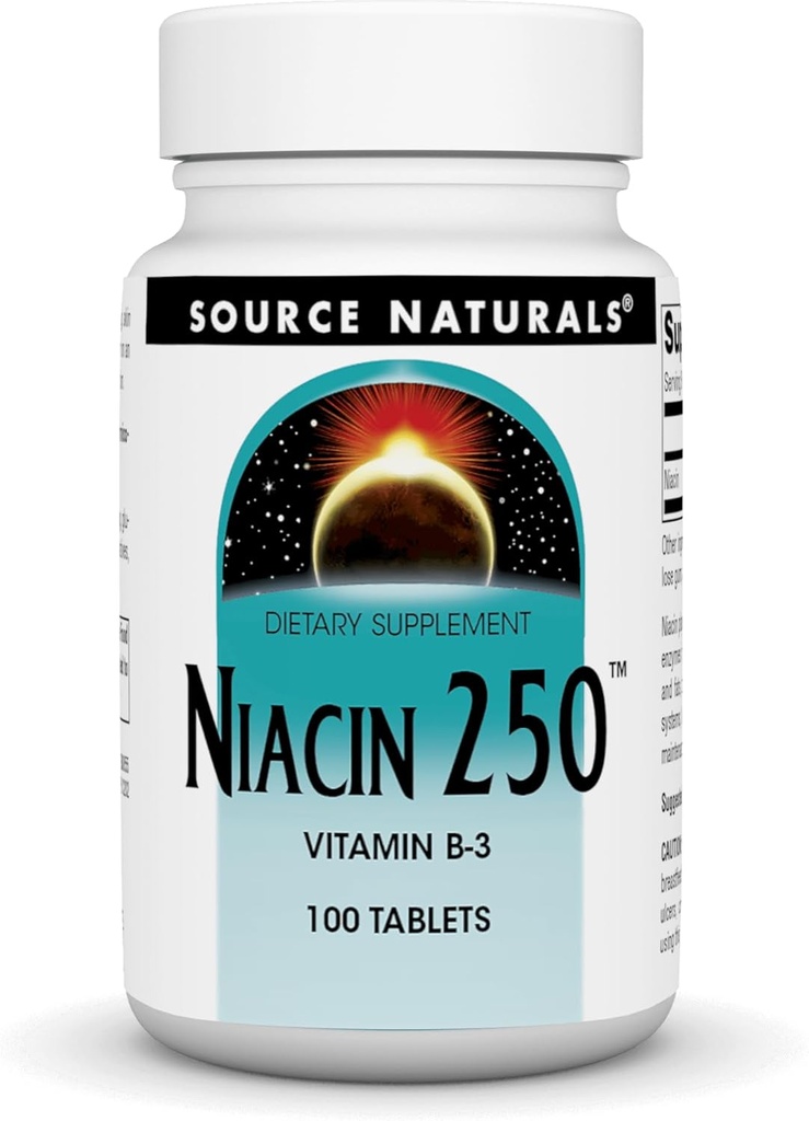 מקור: Naturals Niacin 250 Tablet, 100 Count