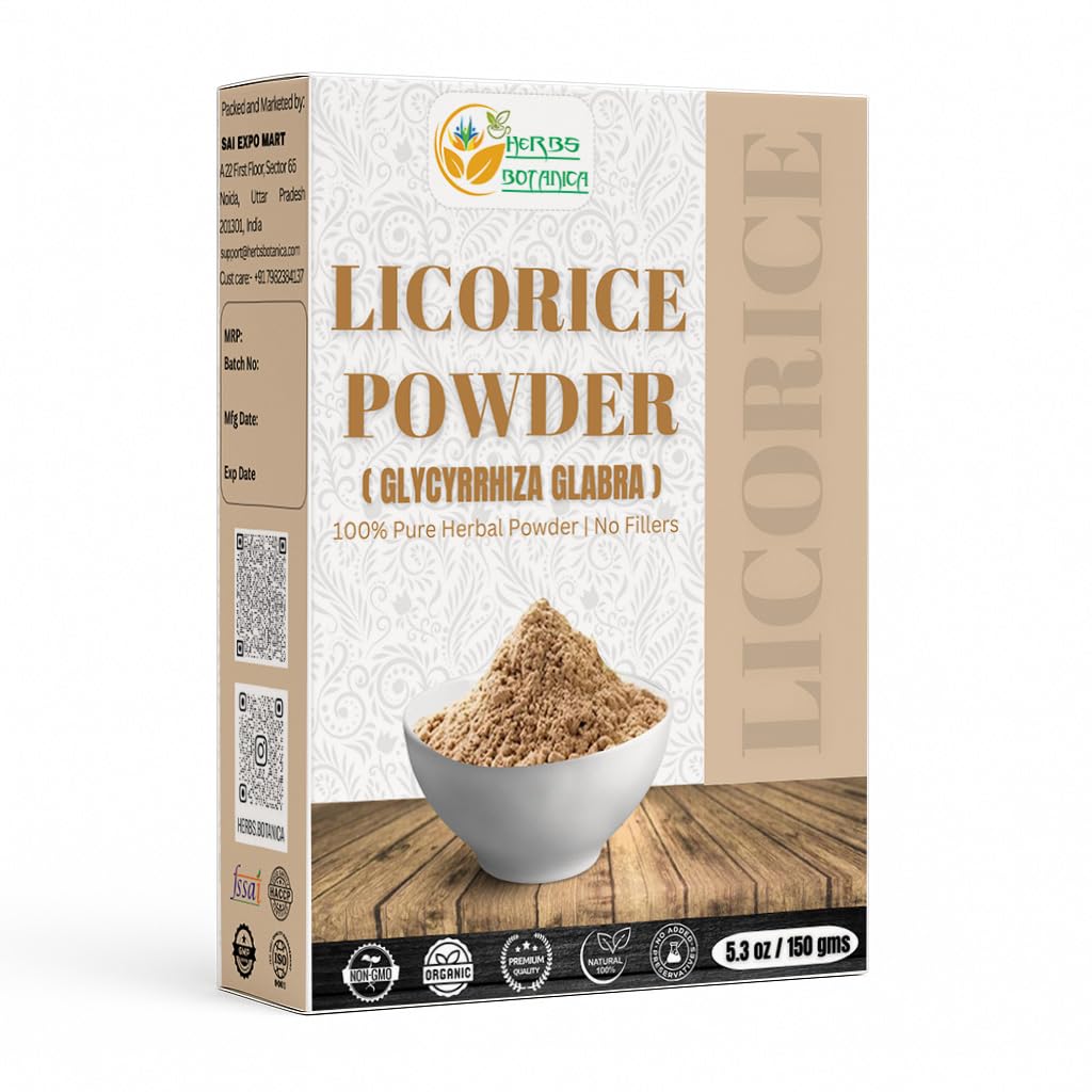 Herbsa בוטנית Licorice אבקה 100% טהור וטבעית Licorice Root אבקת עבור תה צמחי, טיפוח עור, ו- DIY יופי טבעי Licorice Root תוסף 5.3 oz Reseable Pack