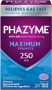 Phazyme מקסימלי * כוח אנטי-Gas 250 מ"ג סיוע גז Simethicone למבוגרים, Fast Gels במהירות Ease Bloating, Stress & Discomfort, 24 Count