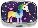 Pill Box, Small Pill Case for Purse & Pocket, Sweet Medicineמארגנת Travel Pillbox, Portable Pill Container Holder to Hold ויטמינים, תרופות, שמן דגים ותוספים, One-Horse Star Star