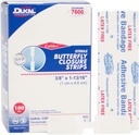 Dukal Butterfly Closure Strips חבילת 100 Adhesive Wound Closure Bandages Sterile Bandages for Wound Protection שימוש יחיד באופן אישי נדפס. קל ליישם.