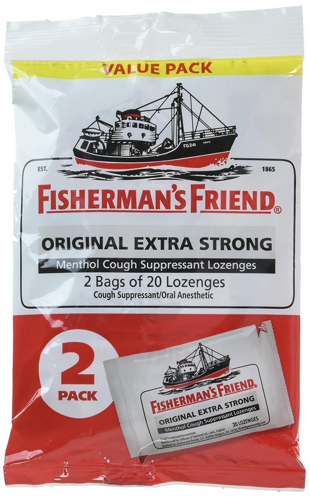 חברו המקורי של הדייג אקסטרה חזק Cough Suppressant Lozenges, 20 Count (Pack of 2)