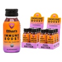Ethan's Organic Immune Boost Shots, Elderberry Flavor. Feel Better. Immunity Support, Made with Real Fruit, Vitamin C, Vitamin D, Reishi, Zinc, with No Added Sugar (12 Pack of 2oz Shots)