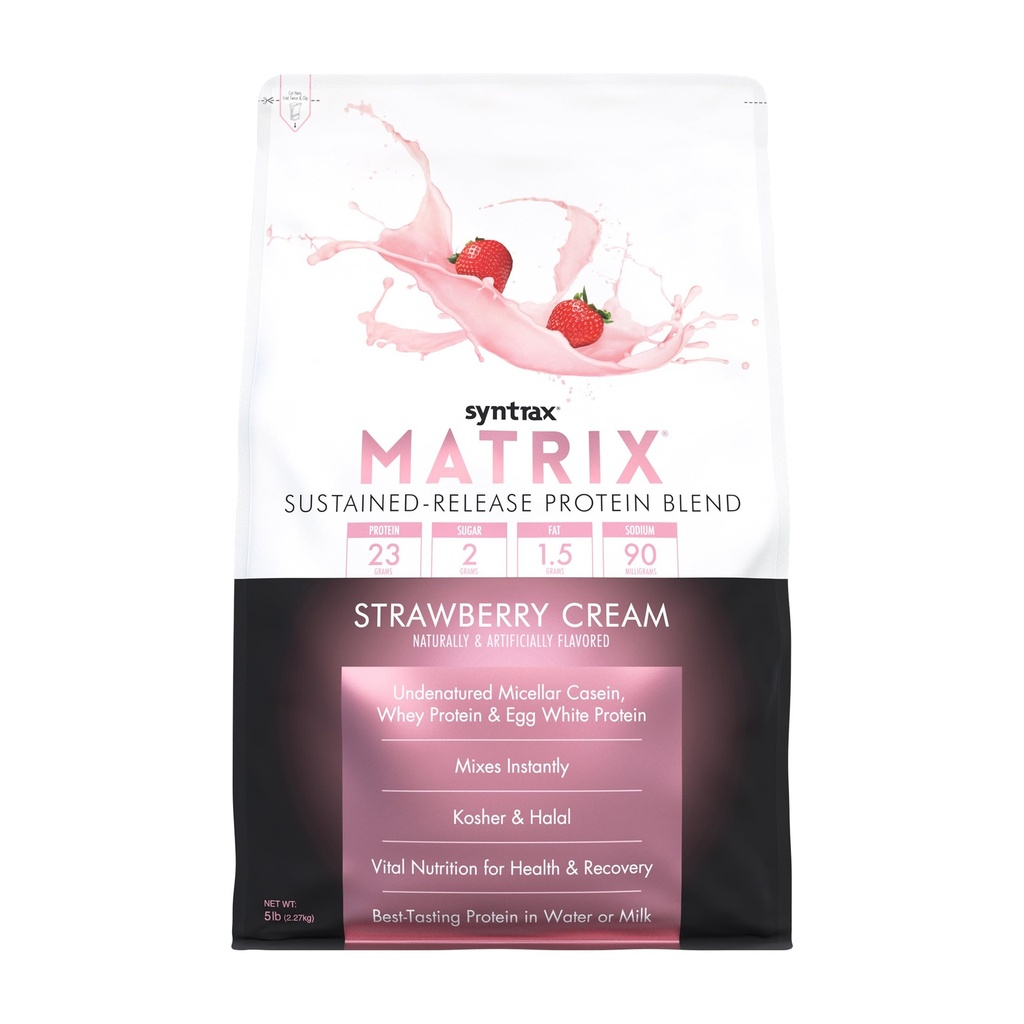 Syntrax Nutrition Matrix - Sustained-Release, Strawberry Cream 5 lbs.