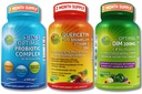טבעוני Hormonal, Immune & Gut Health Support Bundle - Quercetin 500 מ"ג עם Bromelain, Zinc & ויטמין C + DIM 200 מ"ג עם BioPerine® + 3in-1 Probiotic 50 מיליארד CFU עם Enzymes & Prebiotics