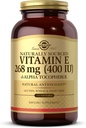 ויטמין Solgar E 268 מ"ג (400 IU) - 250 Softgels - באופן טבעי מקור ויטמין E כמו d-Alpha Tocopherol - Gluten Free, Milk - 250 משרתים