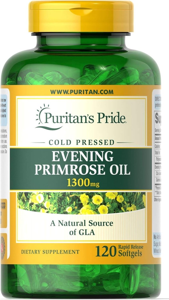 הנפט היוקרתי Puritan's Pride Evening Primrose Oil 1300 מ"ג Softgels, 120 הרוזן