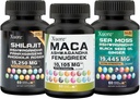 Bundle of Sea Mos,Shilajit, Maca, Black Seed Oil, Ashwagandha, ג'ינג'ר, Shilajit, Rhodiola Rosea, Panax גינזנג, Maca Root, Fenugreek, Trifibranol100X, All in Ones (1 Pack)