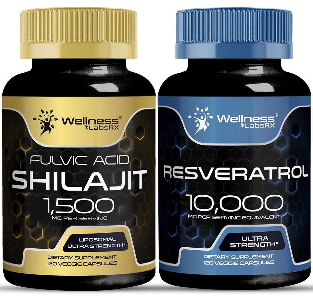 Goodness LABSRX reveratrol כמוסות עם כילאג'יט טהור כמוסות ההימלאיה