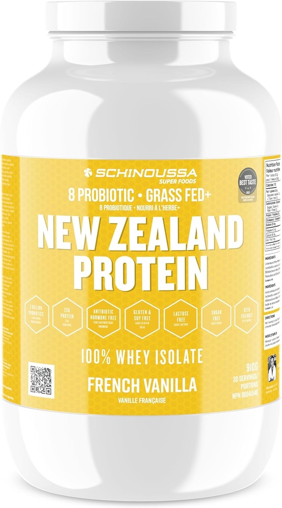 Super Foods New Zealand WHEY חלבון Isolate | 25-28G חלבון | 0G of Sugar | 1G of Carbs | 110-112 קלוריות (צרפתית Vanilla, 2 LB)