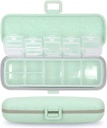 חברת Naturetouch Pill מארגנת, 7 השוואתיות גלולות Box Portable Travel Medicine מארגנת עבור Purse או Pocket Day Pill Dispenser Storage Case with Lock for הויטמינים שמן דגים