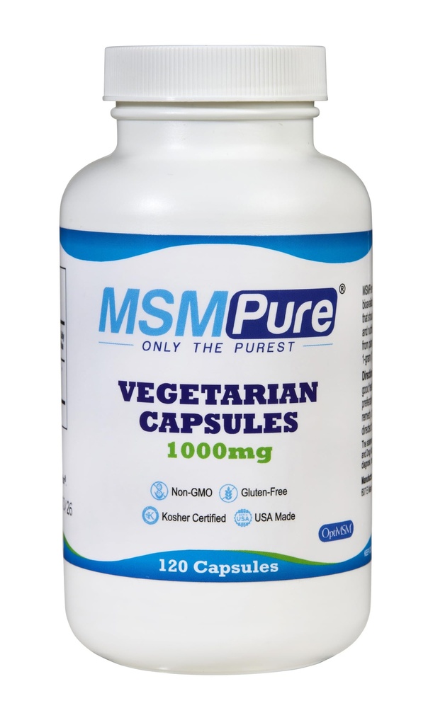 KALA HEALTH MSMPure MSM Vegetarian קפסולות - 1000 מ"ג US-Sourced MSM עבור קפסולה לבריאות משותפת, עור מראה, שיער & שירות תמיכה - 120, ספירה אורגנית Sulfur