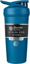 בלנדר בוטל סטרדה Shaker Cup Insulated Stainless Steel Water Bottle with Wire Whisk, 24Ounce, Blue