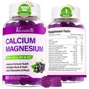 Calcium Magnesium Zinc Gummies עם ויטמין D3 ו-K2, High Absorption Magnesium Glycinate Potassium עבור Immune ושרירים, טבעוני Elderberry Flavor 60 מימיות