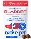 Native Pet Dog UTI טיפול - קריין תוספת עבור כלבים Bladder Control & Kidney תמיכה - למנוע זיהומים דלקת דלקת מפרקים שתן ו Incontinence Urinary - Made with Real Cranberry Extract - 30 Chews