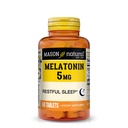 מייסון מלטונין טבעי 5 מ"ג עם B6 & Calcium, Natural Sleep Aid, תומך שינה שקטה, 60 טבליות