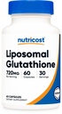 תוספי מזון ליposomal Glutathione תוספי 60 קפסולות, 720 מ"ג Per לשרת - טבעוני, GMO-Free, 30 משרתים