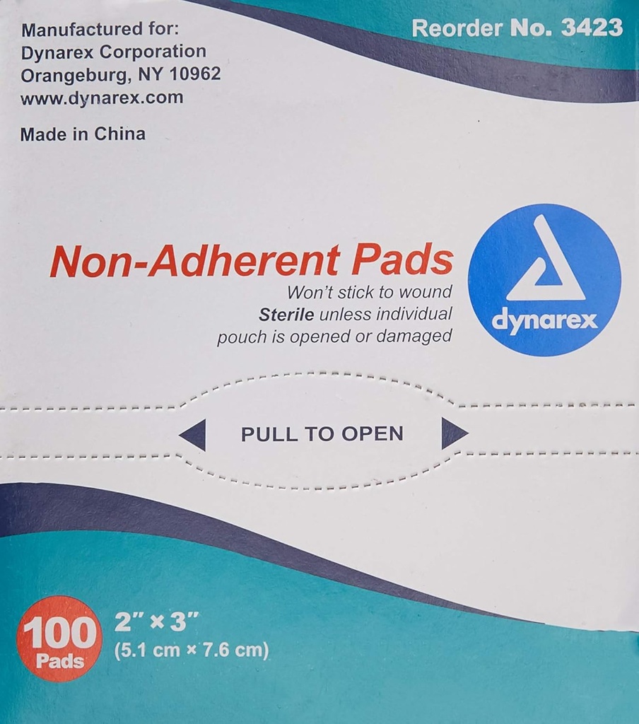 דינארקס Non-Adherent Pad, Sterile, 2x3, Box/100