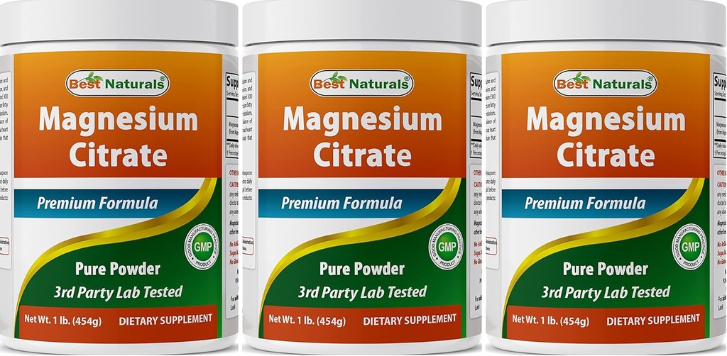 Best Naturals Magnesium Glycinate אבקת - 1 פאונד (1 LB (Pack של 3)