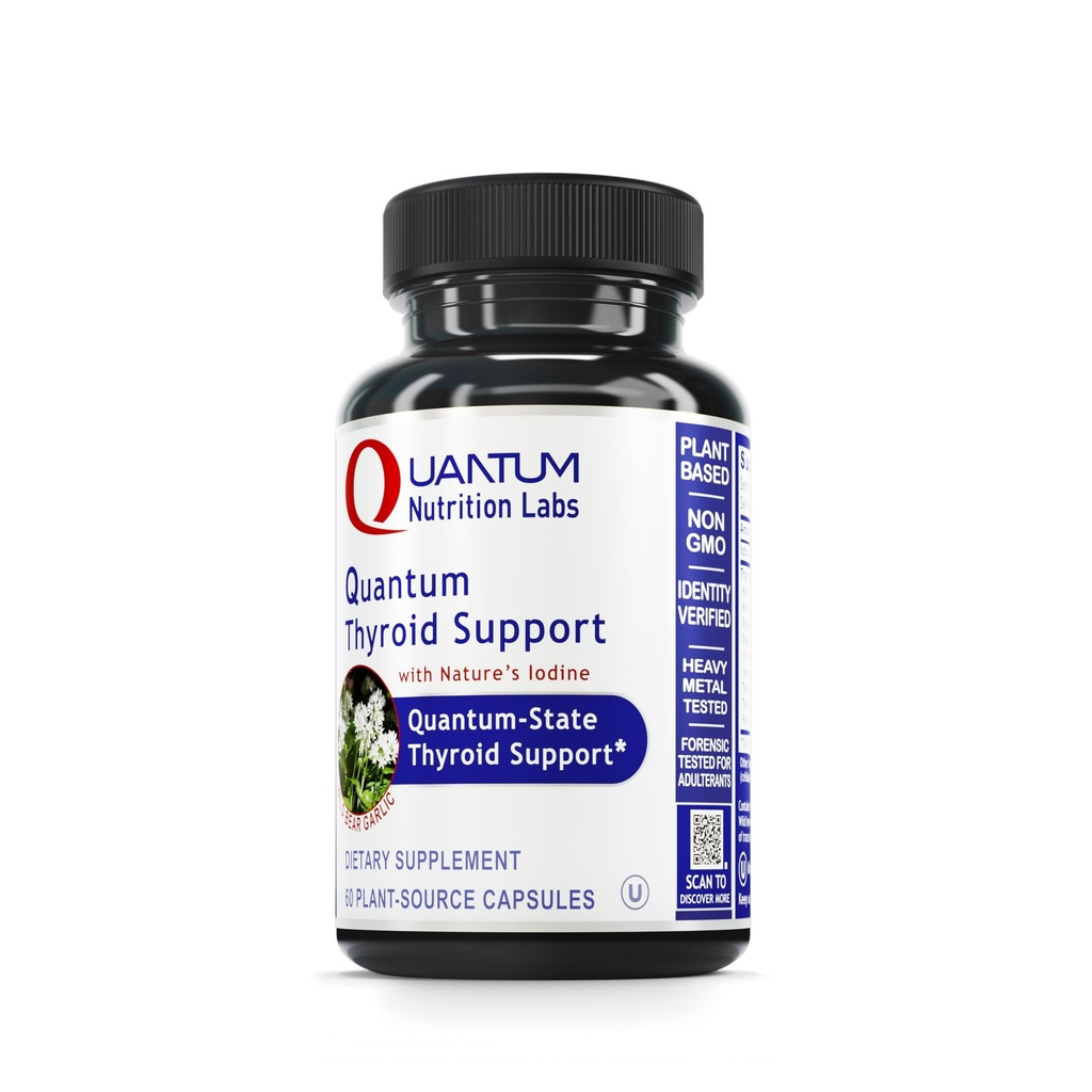 QNL Quantum Thyroid תומך תוסף - Pure Thyroid תמיכה תרכובת - איידס Hormonal Balance for Women & Men - Vegan Thyroid Complex - תכונות Iodine - 60 כמוסות צמחיות