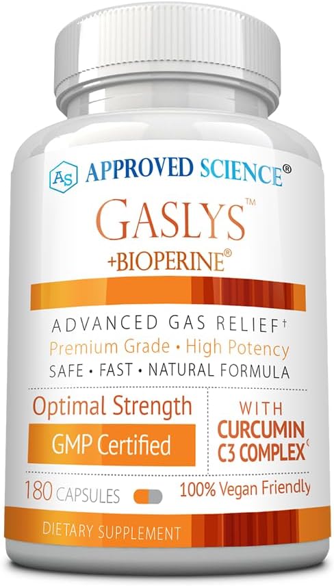 מוסמך מדע Gaslys - Digestive Tract, Gas ו Stomach תוסף - עם אבקת Artichoke, ג'ינג'ר, Fennel Seed - 180 Count - Pack of 1