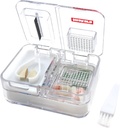 Travel Pill Box Medicine, תוספים, ויטמין Pill מארגנת כל יום שימוש ב- Pill Pill Cutter Pill Crusher ו-Greener (White)