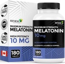 Renew Actives Melatonin 10 מ"ג לשרת - מקדם Deeper, Longer & אידיאלי עבור Sleep Management, Jet Lag ו- איפוס מחזור השינה שלך - מיוצר בקנדה - 180 טבליות