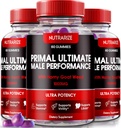 NutraRize (3 Pack) Primal Ultimate Gummies, תוסף ביצועים פרימינליים רשמי, המפתח ל Regain אמון, Premium Gummy, ראשי תיבות של Prime Ultimate Reviews (180 מסטיקים)