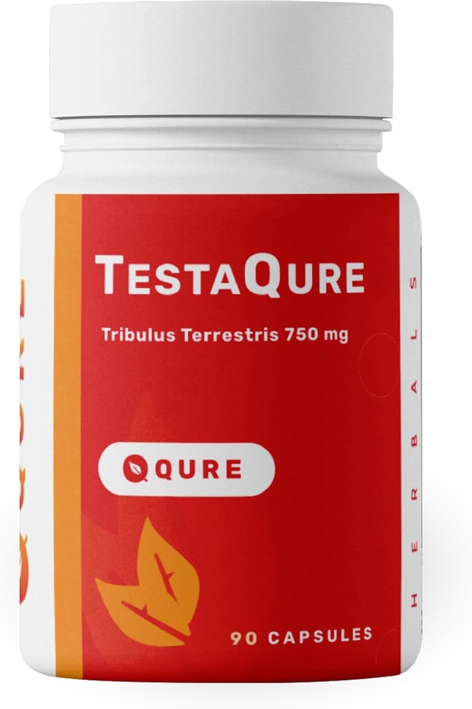 TestaQure טסטוסטרון תוסף עבור גברים - טסטוסטרון Booster מגביר את סולטי הגברי ואת מסת שריר - Stamina, Endurance, אנרגיה ו Mood Enhancer - 90 קפסולות טבעוניות & Soy-Free
