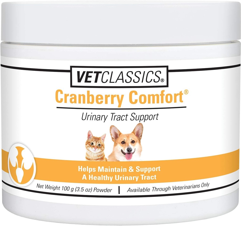 Vet Classics Cranberry Comfort Urinary Tract Pet תוסף לכלבים, חתולים - שומר על בריאות הכלב Bladder, Cat Bladder Control - תוספי מזון עבור Incontinence - 3.5 אבקת אבקה