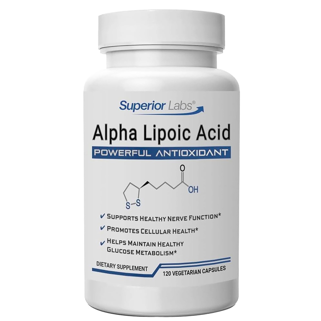 מעבדות גבוהות אלפא ליפוי Acid 600 מ"ג קפסולות, Pure non-GMO ALA, High Absorption, Nerve Support, Healthy Circulation and Nerve Response, Healthy Aging Antioxidant, 120 Veg Caps, 4 Monteh Supply אספקת אספקה, 4 Monteh אספקת תמיכה, תמיכה אספקת מזון בריאה ותגובה עצבית,