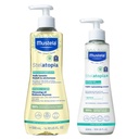 מוסטלה סטראטופיה אקסמה-Prone Skin Bath Time Gift Set - Family Skin Care Essentials - Natural Avocado & Sunflower Oil - EWG מאומת - 2 פריטים להגדיר - Stelatopia ניקוי שמן ו Stelatopia+ Cream + Cream + Cream