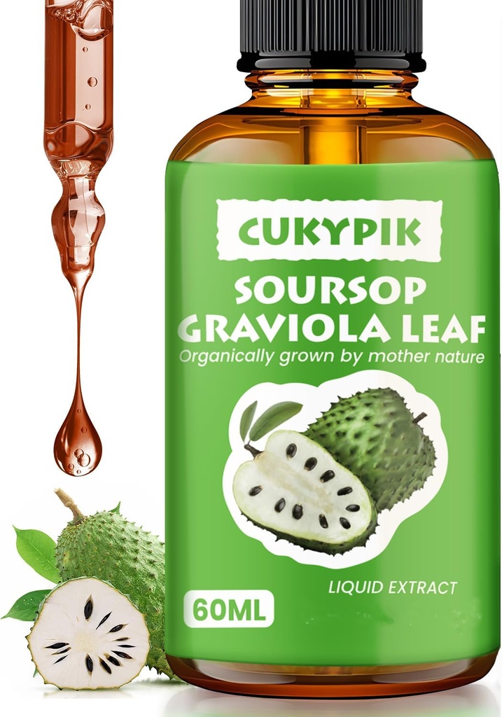 תוספי מינרלים Soursop Graviola לחלץ נוזל טיפות פלוס טהור תמיכה תאים, Zzz & Antioxidant - Soursop bitters נוזל, 2-4 חודשים אספקה, 2 Fl Oz