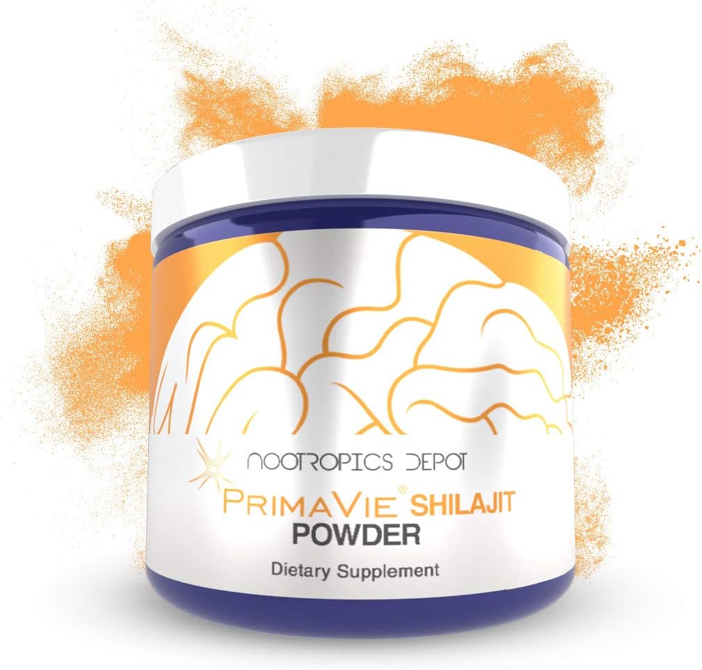 Nootropics Depot PrimaVie Shilajit אבקת 60 גרמים | תוספת Ayurveda | תומך בתפקוד Mitochondrial + Boosts Endurance