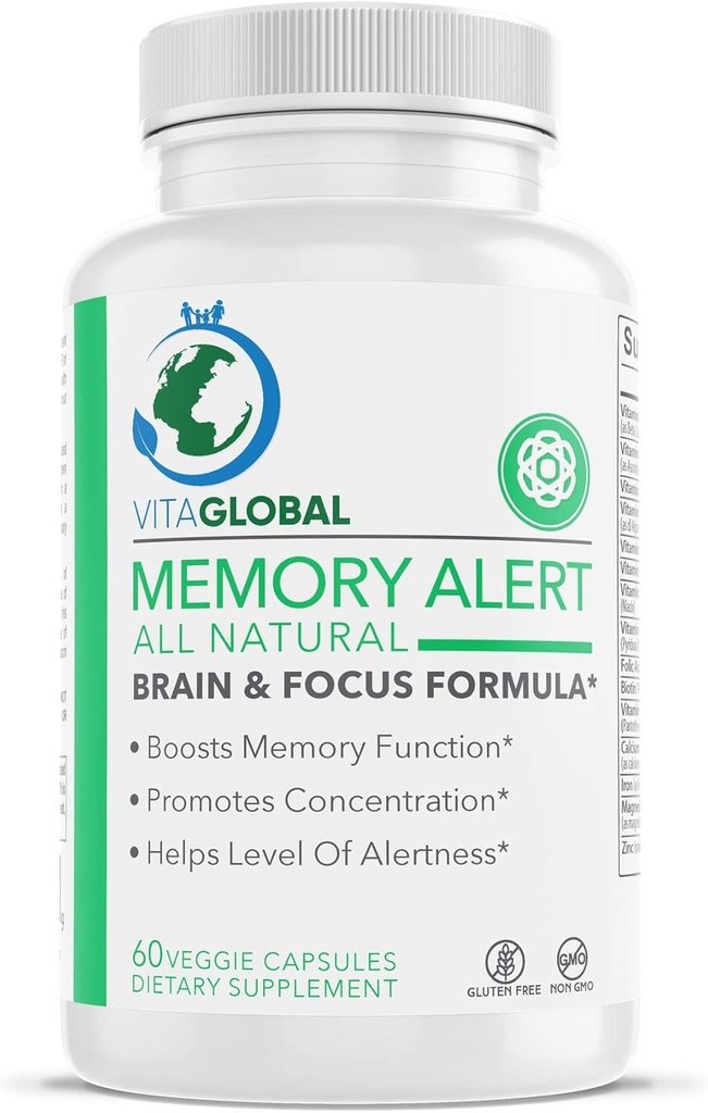 אזהרת זיכרון | All Natural Brain & Focus Formula | שיפור תשומת הלב וזיכרון העבודה | Allevate Total Cognitive Performance