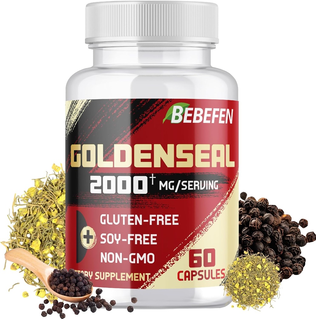BeBEFEN Goldenseal Root כמוסות 2000 מ"ג | Herb המסורתי תוסף