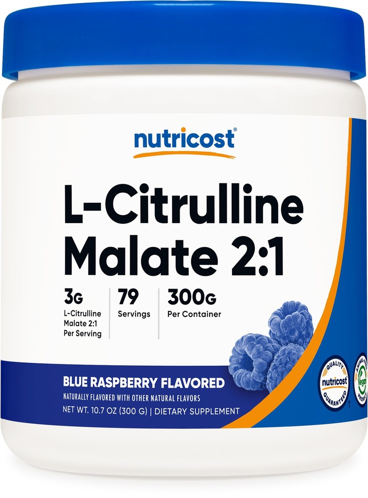מזונות L-Citrulline Malate 2:1 (300 גרמים) (כחול פטל)