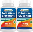 Best Naturals Potassium Gluconate 595 מ"ג 250 טבליות (250 ספירה)
