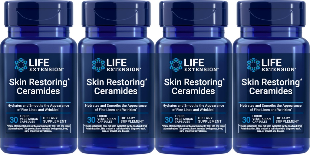 Life Extension Skin Re Storage Ceramides, 30 קפסולות צמחוניות נוזליות (Pack of 4)