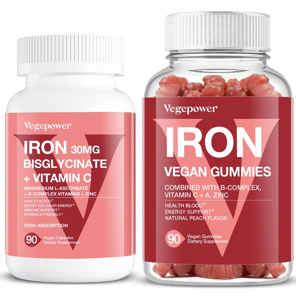 חניכיים ברזל טבעוניות + Iron Bisglycinate 30MG