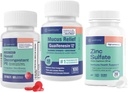 WeLMATE Ultimate Cold & Allergy הקלה Bundle: כוח מקסימלי גוורפינין 1200 Mg Mucus הקלה (100 טבליות), Phenylephrine HCl 10 מ"ג Nasal Decongestant (200 טבליות) & Zinc Sulfate 220 מ"ג
