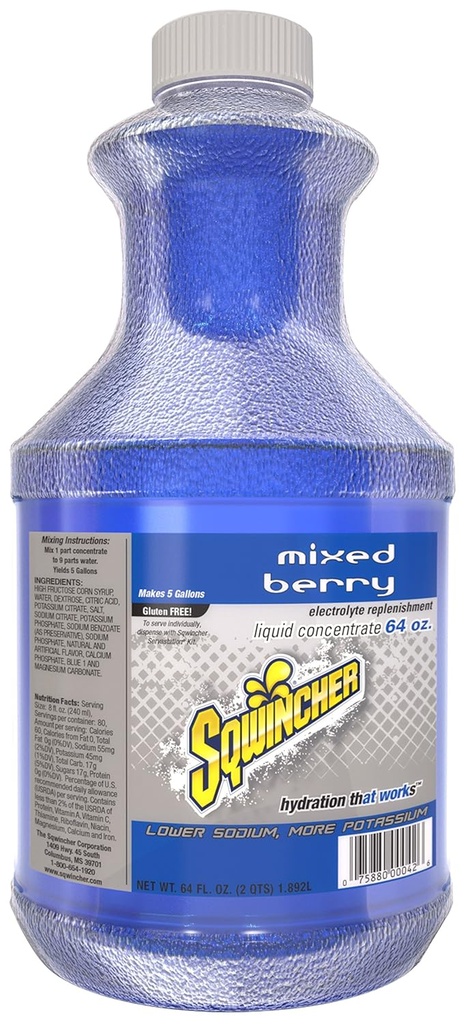 Sqwincher 030320-MB נוזל ריכוז, 5 Gallon Yield, Blue, Standard (Pack of 6)