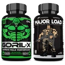 OnL Ultimate Men's טסטוסטרון Booster Bundle - GORIL-X & Major Load Supplements | Enhance Power, Stamina, and Energy | with Hory Goat Weed, Maca, Tongkat Ali, Tribulus | 120 קפסולות