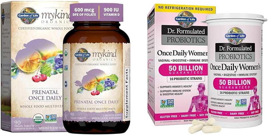 הגן על ויטמין טרום לידתי: Folate for Energy & Healthy Fetal Development &, ד"ר פורמולה נשים Probiotics פעם Daily, 16 סטרינס, 50 מיליארד, 30 קפסולות