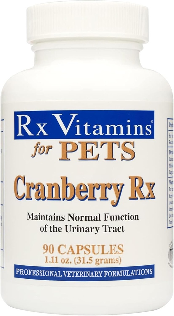 Rx ויטמינים Cranberry גלולות לכלבים - Cat Urinary Tract תמיכה - טיפול UTI עבור חיות מחמד - כלב וחתול Urinary הקלה סיוע - 90 Cap.