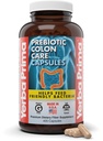 Yerba Prima Prebiotic Colony Care קפסולות, 400 Caps - חמישה טפסים של סיבים פלוס FOS Pre-biotics - תזונה בריאות תוספת - בריאות Soluble & Insoluble סיבים עבור סדירות & העיכול תמיכה תמיכה